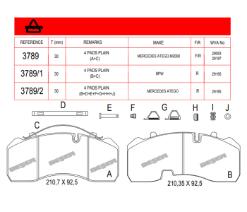 {Katagori} / FERBE 83789/1 MERCEDES ATEGO �ENT�KL� 