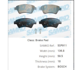 {Katagori} / SAMKO 5SP911 3850--23934--MEGANE II 1.4 N BLT  FDB1409 