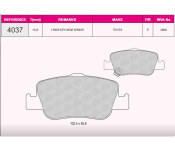 {Katagori} / BSR 4037--24664--TOYOTA AURS ARKA BLT FDB4048 1807-00 181870 