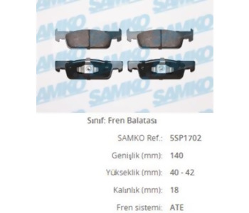 {Katagori} / SAMKO 5SP1702 4140--25702--RENAULT CLIO IV DACIA LOGAN N BLT FDB4615 11426-00 
