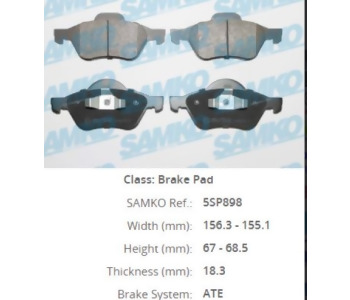 {Katagori} / SAMKO 5SP898 3950 23215 BALATA ON LAGUNA.2+MEGANE.2 BUYUK TIP FDB1440- FDB1441 